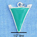 C1159 - Pennant - Teal - Silver Charm Mini