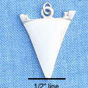 C1160 - Pennant - White - Silver Charm Mini