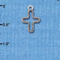 C1162+ - Open Rope Cross - Silver Charm