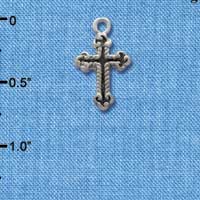 C1175 - Small Botonee Cross - Silver Charm