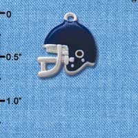 C1177* - Football Helmet - Blue - Silver Charm Mini