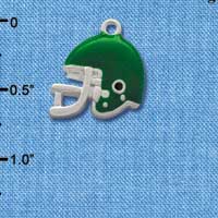 C1179* - Football Helmet - Green - Silver Charm 