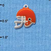 C1181* - Football Helmet - Orange - Silver Charm