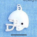 C1186* - Football Helmet - White - Silver Charm 