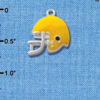 C1187* - Football Helmet - Yellow - Silver Charm