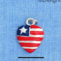 C1189 - Heart - Usa Star - Silver Charm Mini