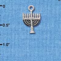 C1233 - Menorah - Blue - Silver Charm