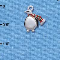 C1236* - Penguin - Scarf - Silver Charm (Left or Right)