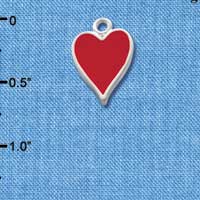 C1250 - Card Suit - Heart - Silver Charm