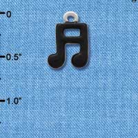 C1269 - Musical Notes - Black - Silver Charm Mini