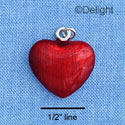 C1270 - Heart - Red - Silver Charm