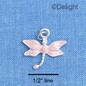 C1291* - Dragonfly - Pink Pastel - Silver Charm