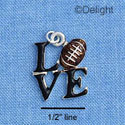 C1298 - Love - Black Football - Silver Charm