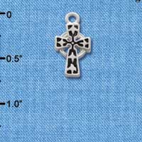 C1306 - Antiqued Celtic Cross - Silver Charm