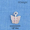 C1322 - Butterfly - Purple Pastel - Silver Charm