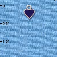 C1326+ - Heart - Purple 2 Sided - Silver Charm Mini