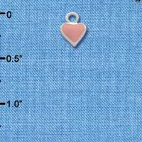 C1328+ - Heart - Pink 2 Sided - Silver Charm Mini