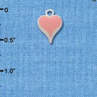 C1331 - Heart - Long Pink - Silver Charm Mini