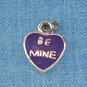 C1334 - Heart - Be Mine Purple - Silver Charm Mini