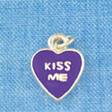 C1335 - Heart - Kiss Me Purple - Silver Charm Mini