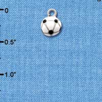 C1337 - Soccerball - - Silver Charm Mini