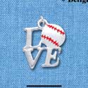 C1341 - Silver Love with Enamel Baseball - Silver Charm