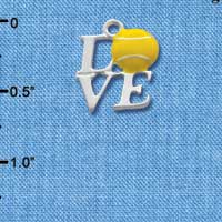 C1342 - Love - Silver Tennisball - Silver Charm
