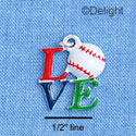 C1343 - Love - Color Baseball - Silver Charm