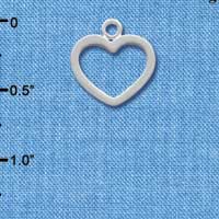 C1352+ - Heart - Outline Small - Silver Charm