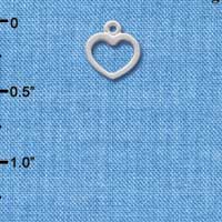 C1353+ - Heart - Outline - Silver Charm Mini