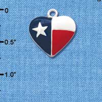 C1354 - Heart - Texas Lone Star - Silver Charm