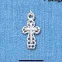 C1355 - Cross with Lace Border - Silver Charm