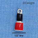 C1359 - Nail Polish - Black Red - Silver Charm