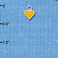 C1390+ - Heart - Yellow 2 Sided - Silver Charm Mini