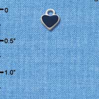 C1394+ - Heart - Blue 2 Sided - Silver Charm Mini