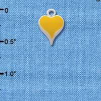 C1397 - Heart - Long Yellow - Silver Charm Mini