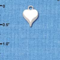 C1400 - Heart - Long White - Silver Charm Mini