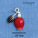 C1410 - Perfume Bottle - Red Black - Silver Charm