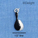 C1413 - Hair Brush - Black - Silver Charm