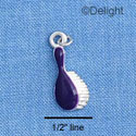 C1414 - Hair Brush - Purple - Silver Charm