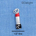 C1415 - Lipstick - Red Black - Silver Charm