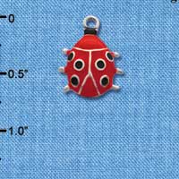 C1447 - Ladybug - Red - Silver Charm