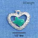 C1459 - Heart - Texas Teal - Silver Charm