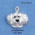 C1491 - Dog - Face - Silver Charm
