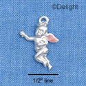 C1493* - Cherub - Pink Side - Silver Charm (Left or Right)