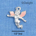 C1496* - Cherub - Pink - Silver Charm (Left or Right)