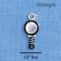 C1524 - Hand Mirror - Black - Silver Charm