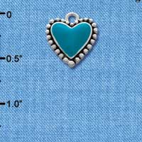 C1538 - Heart - Turquoise Fancy - Silver Charm