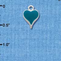 C1540 - Heart - Long Turquoise - Silver Charm Mini