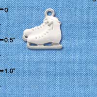 C1564* - Ice Skates - Pair White - Silver Charm